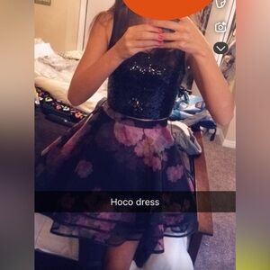 Black two piece homecoming dress